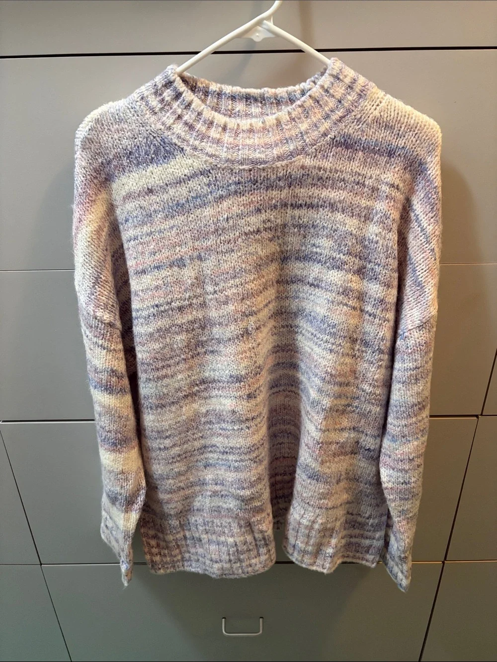 J. Crew Pastel Multi-Stripe Crewneck Sweater